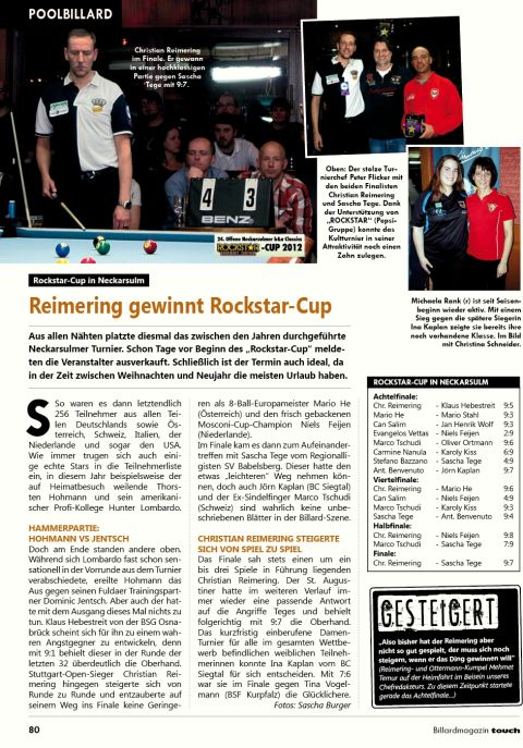 Turnierbericht "Touchmagazine"