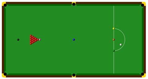 Tischaufbau Snooker